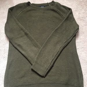Green cable knit sweater